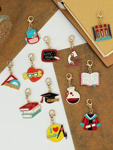 12/24pcs Back To School Keychain Pendant Teacher Appreciation Gift Teacher Key Chain Key Ring Bag Accessories For Women Men Back To School Supplies Creative Gift Holiday Gift Phone Car Accessories - Multicolor - View 7