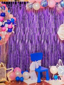 3pcs 100*200cm Gold Sequin Tassel Curtain, Shiny Metallic Texture Design, Suitable For Photo Booth Props, Birthday Party, Bridal Shower, Wedding Decoration, Backdrop, Party Decor, Photo Booth Props - Multiple Styles - View 5