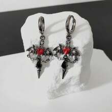 1 Pair Dark Gothic Demon Wing Pendant Earrings Ear Clips, Sweet & Cool Kids Jewelry - Black - View 6