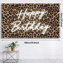 1pc Happy Birthday Backdrop Leopard Print, Cheetah Print Birthday Decorations Backdrop Banner For Women Cheetah Leopard Party Decorations For Wall, Photography Background - View 9