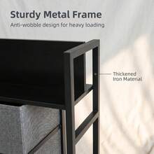Modern TV Stand With Storage Drawers, Industrial Entertainment Center Console Table With Open Shelves For Living Room - Dark Grey - View 4