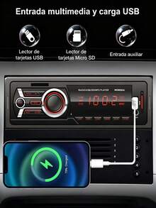 Bluetooth Car Player, Car MP3 Player, LED Display, 4-Channel RCA Audio Output, MP3 Compatible - Black - View 4