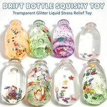 1pc Random Color Drift Bottle Soft Colorful Toy Stress Relief Bottle Christmas Halloween Easter Birthday Party Gift - Multicolor - View 1