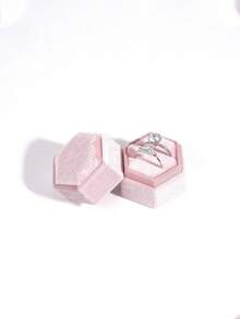 1/2pcs Premium Velvet Hexagon/Octagon Double Ring Jewelry Box, Mother's Day/Valentine's Day/Friend's Birthday Gift - Multicolor - View 7