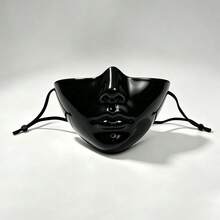 Best-Selling Half-Face Black & White Mask, Perfect Face Shape, Bionic Cosplay, Cyberpunk Mechanical Tech Style Fake Face - View 6
