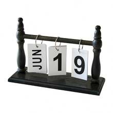 Vintage Wooden Perpetual Flip Calendar - Monthly And Date Indicator, Durable Wooden Desktop Organizer, Suitable For Home, Office, Dorm Decor - Decorative Photography Prop And Practical Timer - Multicolor - View 12