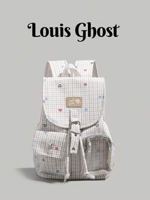 Plaid Heart Backpack | Versatile Accessory With Girly Charm. Large Main Compartment With Organized Interior, Perfect For Commuting, School, And Travel. Wide, Thick, Breathable Shoulder Straps For Comfortable Wear Without Shoulder Pressure. No Accessories Included. - Multicolor - View 8