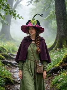 Dawn Light Felt Witch Hat, Suitable For Halloween, Cosplay, Theme Party, Stage Performance Prop Witch Hat - Multicolor - View 11
