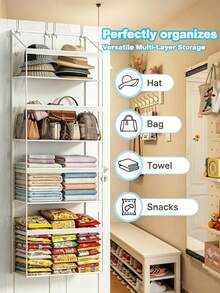 Hanging Plush Doll Storage Organizer, 6-Tier Wall-Mounted Storage Bag, Baby Room Plush Doll Display Rack With Hooks - Multicolor - View 5