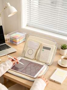 1pc Minimalist Padded Diamond Lattice Tablet Sleeve Soft Shockproof Electronics Organizer Protective Storage Bag For Students School College Travel Essentials Perfect Gift For Students Office Desktop Supplies Essential For The Start Of School - Multiple Styles - View 3