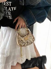 Fashionable Sparkling Mini Handbag, Cute Crossbody Bag, Adorable Mini Shoulder Bag, Essential Holiday Gift - A - View 8