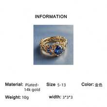 Luxury 14K Gold Plated Copper Ring, Inlaid With Synthetic Cubic Zirconia, Elegant Design, Perfect Wedding Ring, Anniversary Gift Or Birthday Jewelry, Wedding Ring - Gold - View 4
