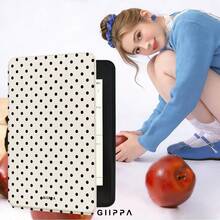 GIIPPA 復古白色底粉色波點印花 Kindle 保護殼，附可調節彈性手帶，自動喚醒/睡眠防震翻蓋電子書閱讀器外殼，兼容所有 Kindle Paperwhite、Basic Kindle 和 Kindle Colorsoft 版本，適合情人節、返校季、辦公室、聖誕節、萬聖節、感恩節假期，送女友的最佳禮物，完美的婚禮季禮物，復古波點閱讀美學 - 多色2 - 查看 6