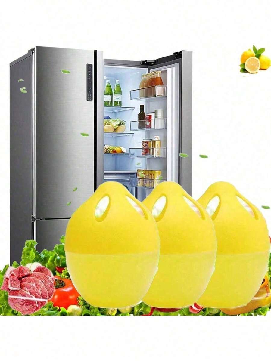 Refrigerator Deodorizing And Refreshing Agent, Lemon Essential Oil, Refrigerator, Freezer, Freezer, Household Purification Deodorizing And Refreshing Agent, Deodorizing Egg Shaped Deodorizer - Multicolor - View 1