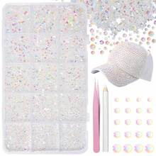 6000pcs Resin Transparent Rhinestones, Flat Back Jelly Rhinestones, Mixed Colors & Sizes Shiny Crystals, With Pickup Tool, Suitable For DIY Crafts, Clothing, Tumblers, Mugs, Shoes, Fabrics - Naked AB - View 8