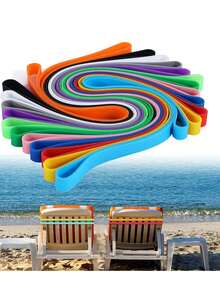 5pcs Thickened Silicone Beach Chair Towel Straps, Windproof Retractable Beach Towel Clips, Easy To Clean, Vibrant Colors, Adjustable, Reusable - Secure Fit, Suitable For Pool, Cruise, Camping, Picnic, Travel, Gym, Yoga And Outdoor Activities, Summer Travel, Vacation Essential (Random Color) - Multicolor - View 1