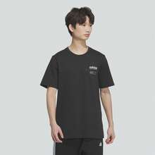 Adidas (ADIDAS) Small Linear Logo Tee Pure Cotton Sports Casual Short Sleeve Crew Neck T-Shirt JI9076 - Black - View 5