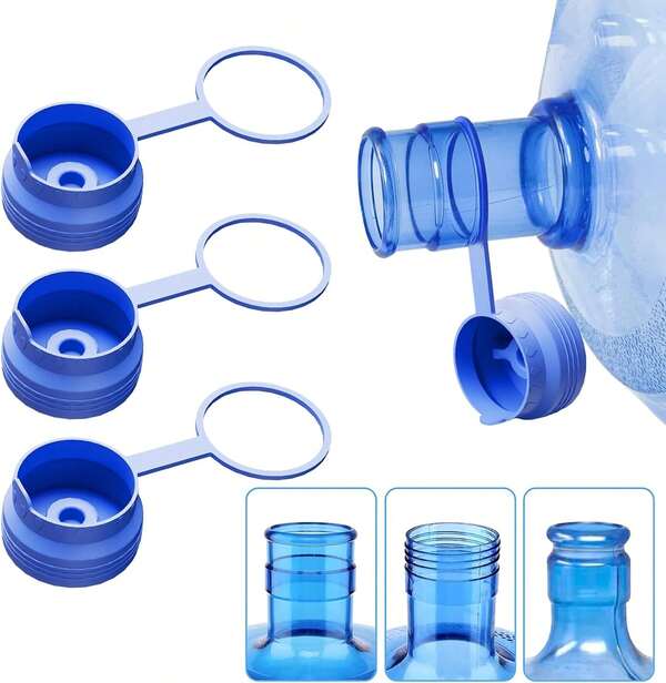 Tapa reutilizable para garrafa de agua de un galón, tapas de repuesto para botellas de agua estándar/rosca/corona y dispensadores de agua, tapas antiderrames y a prueba de salpicaduras, sin fugas