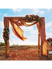 1pc Elegant Semi-Transparent Wedding Arch Backdrop Curtain, Suitable For Indoor And Outdoor Decoration, Perfect For Christmas And More Occasions - Premium Mesh 3 - View 4