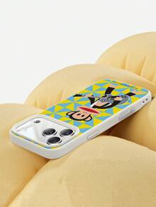 Officially Licensed Paul Frank Liquid Silicone Phone Case, Full Coverage Anti-Drop Protection For Camera, Cartoon Monkey Playing Guitar And Triangle Patchwork Pattern, New Style Suitable For Phone11/12/13/14/15/16/17/18Pro Max Series Phones, Holiday Gift, Daily Commute, Daily Anti-Drop Highly Attractive Model - Multicolor - View 3