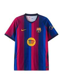 Nike Men's T-Shirt FCB M NK DF JSY SS STAD  26 Summer New Red & Blue Vertical Stripe Football Short Sleeve Top II1872-683 - Black Blue/Space Blue/Mineral Yellow/Deep Garnet Red - View 1
