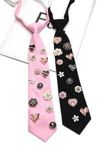 1pc Women's Tie-Free Necktie, Suitable For Casual, Street, Daily, Party, Gift - Multicolor - View 7