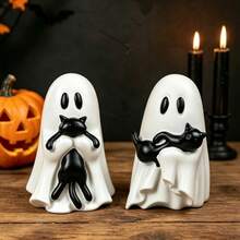 1pc Soft Bat Ghost Sculpture, Gothic Horror Decor, Dark Academia Style Mini Figurine, Suitable For Bookshelf, Desk, Indoor Home Halloween Decoration - Multicolor - View 2