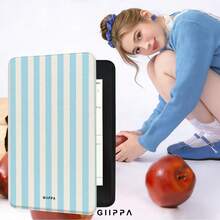 GIIPPA 1件裝藍色條紋 Kindle 保護殼附手提帶，適合書迷的情人節/聖誕節禮物，自動喚醒/睡眠電子閱讀器保護套，相容 Kindle Paperwhite 5/6/7/10/11/12 代、Kindle Colorsoft 第1代、Basic Kindle 8/10/11 代所有 Kids 與 Signature 版本 - 多色8 - 查看 6