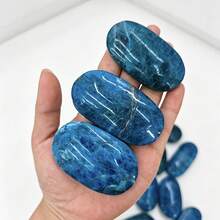 1 buah Batu Telapak Tangan Apatit Biru, Bentuk Acak, Barang Dekoratif, Ukuran Acak, Hadiah Kristal yang Sempurna - Biru - View 11