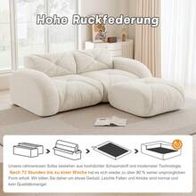 Modular Sofa, Modern 2-Seat Sofa With Ottoman, Beige - 米色雙座 - 查看 10