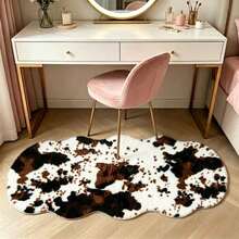 1pc Asymmetrical Faux Cowhide Plush Rug, Nordic Luxury Faux Cowhide Plush Rug, Asymmetric Size, 1-5cm Trimming Error, Decorative Carpet, Bedroom Decor, Small Rug, Carpet, Home Decor, Living Room Carpet, Living Room Small Rug, Bedroom Rug, Living Room Home Decor, Outdoor Rug, Washable Rug, Fleece Rug, Furry Rug, Autumn/Winter Rug, Thick/Plush - Multicolor - View 18