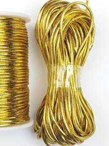 Metallic Cord Wire 0.5mm 1mm 1.5mm 3mm - Silver Gold - 金色3毫米 - 查看 3