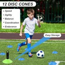 Speed Agility Training Equipment Set, Agility Ladder 20Feet, 12 Football Cones, Resistance Parachute/Soccer Kick Trainer, Jump Rope, 5 Resistance Bands, Football Practice Equipment For Adults - Set1 With Parachute - View 4