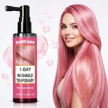 SUMIFANG Semprotan Pewarna Rambut Sekali Pakai Warna Pink 100ml, Pewarna Rambut DIY di Rumah, Formula Sederhana Mudah Dibilas, Tidak Menyumbat Helai dan Kutikula Rambut, Tidak Perlu Pemutihan, Cocok untuk Pewarnaan Rambut Gaya Jangka Pendek, Ciptakan Warna Rambut Modis yang Menarik Perhatian - Berwarna merah muda - View 2