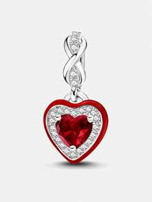 1 pieza Colgante de corazón infinito con cuentas elegante y exquisito, adecuado para hacer pulseras de mujer, accesorios de collar DIY y uso diario como accesorios, también adecuado para que las niñas lo usen. - Plateado - Ver 18