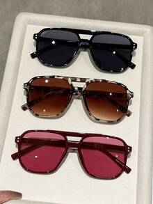 Women Glasses Sets - 3pcs Black Red Leopard Print Tea - View 1