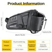 NEWBOLER Bicycle Saddle Bag, Knob Lock Bicycle Tail Bag, EVA Hard Shell Bicycle Rear Seat Bag, Mountain Bike Road Bike Bag - Multicolor - View 12