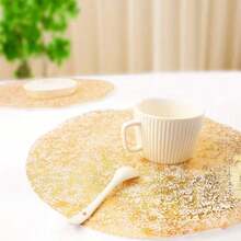 15/30/60/120pcs Gold Foil Mesh Placemats, Disposable Table Mats For Birthday Party, Holiday, Wedding, Dinner, BBQ, Indoor And Outdoor Dining, Heat Insulation, Tabletop Protection, Home Kitchen Table Decor - Gold - View 3