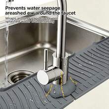 Faucet Splash Guard, High Elasticity Silicone Ring, Waterproof Design (Suitable For Pool, Kitchen Sink), Narrow Faucet Drip Pad - Multicolor - View 4