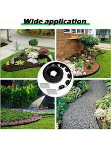 Easy-To-Install PE Plastic Garden Edging Kit With Strong Anchors - Lawn Border For Landscape And Lawn Separation - A - View 3