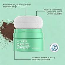 JAYSUING Dry Shampoo Puff 5g/0.18oz Polvo Cabello Seco Volumen Fresco Control Grasa Absorbe Aceite Raices Todo Tipo Cabello - Polvo - Ver 8