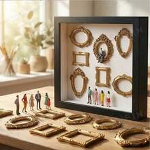 1 Set DIY Mini Museum Silhouette Box, Unique Way To Commemorate Precious Memories, Shadow Box Frame Kit With Customizable Photo Display And Miniature Figures, Personalized Unique Souvenir Decor - Multi-color - View 3