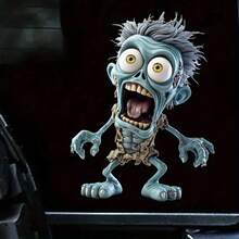 50/25/10/1pcsCartoon Screaming Zombie Vinyl Car Sticker Surprise Ghost Horror Undead Monster Waterproof Removable Weather Resistant Sticker Gothic Halloween Graphic Sticker For Truck SUV Scooter Motorcycle Laptop Luggage Skateboard Decor Sticker - View 2