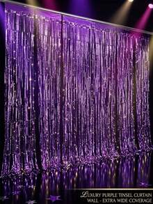 3pcs 100*200cm Gold Sequin Tassel Curtain, Shiny Metallic Texture Design, Suitable For Photo Booth Props, Birthday Party, Bridal Shower, Wedding Decoration, Backdrop, Party Decor, Photo Booth Props - Multiple Styles - View 2