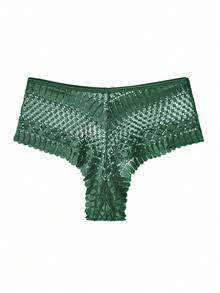 Aofeiqike 5pcs Women's Lace Hipster Panties, Wavy Edge With Bow Decor, Hollow Out Multi-Color Everyday Underwear - Multicolor - View 2