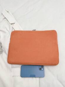 1件學生筆電包 11"/13"/15" 筆電內層袋 橘色純色休閒中性平板保護套 小包 文件袋 筆電內層袋 電腦攜帶包 11" 13" 15" 便攜式桌面保護包 適用於 MacBook HP 女孩與青少年女孩 & 男孩 & 青少年男孩 保護套 防震包 - 橘色 - 查看 7
