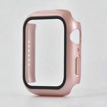 BEIMUSON 鋼化玻璃 + 保護殼，適用於 Series 38mm 40mm 41mm 42mm 44mm 45mm 46mm 49mm，PC 防撞螢幕保護殼，兼容 Series 11/10/9/8/7/6/5/4/3/2/1 Ultra SE－玫瑰金 - 玫瑰金 - 查看 15