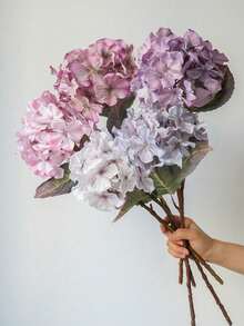 1pc Artificial Hydrangea High-End Fake Flower Silk Flower Decoration For Living Room, Wedding, Dining Table Arrangement - Multicolor - View 2