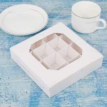 10/20pcs Elegant Chocolate Candy Boxes With Transparent Window, 5.9x5.9x1.38 Inches, 16 Cavities, Suitable For Birthday, Wedding And Other Occasions - View 8