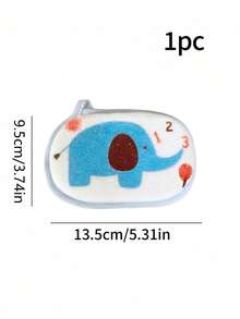 1 pieza Esponja de baño con bolitas para bebé, toalla de baño con dibujos animados para recién nacidos, color aleatorio - Azul - Ver 7